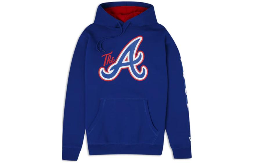 New Era Navy Blue Letter Pullover Hoodie Unisex 60357277