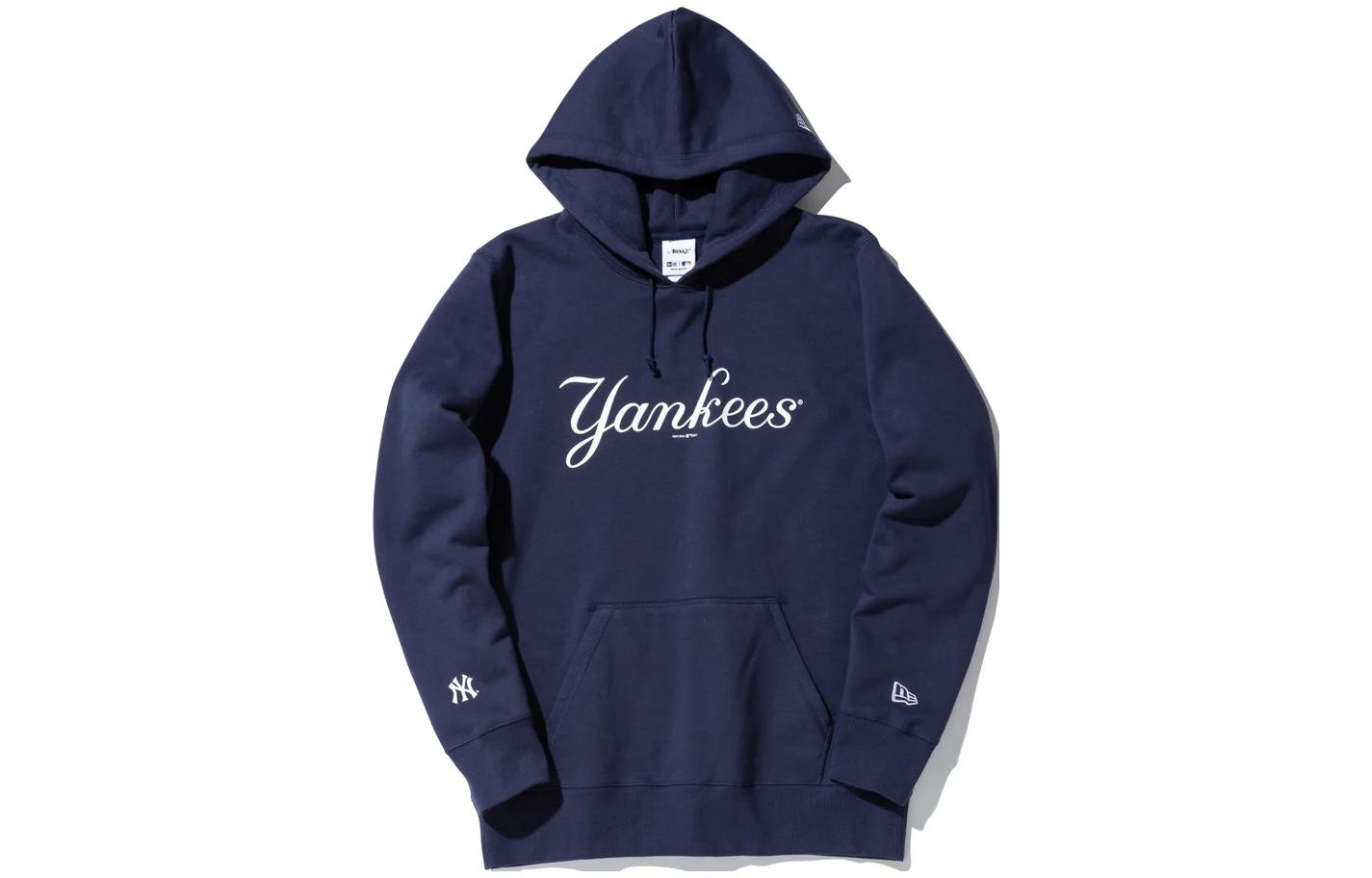 New Era Navy Blue Unisex Letter Logo Pullover Hoodie 12839336