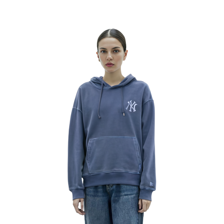 Shop 뉴에라 뉴욕 양키스 네이비 블루 워시드 풀오버 후디 유니섹스 13781104