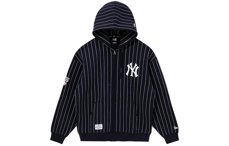 New Era New York Yankees Striped Zip Hoodie Unisex Deep Navy 13781114