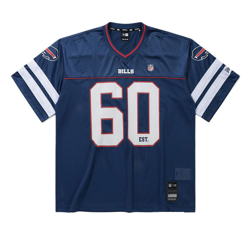 New Era NFL Buffalo Bills Patterned V-Neck Loose Fit T-Shirt Unisex Korean Style 14954666