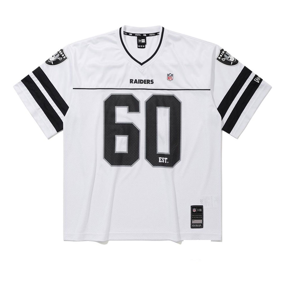 New Era NFL Las Vegas Raiders Fan Wear White V-Neck Loose Fit T-Shirt Unisex 14954662