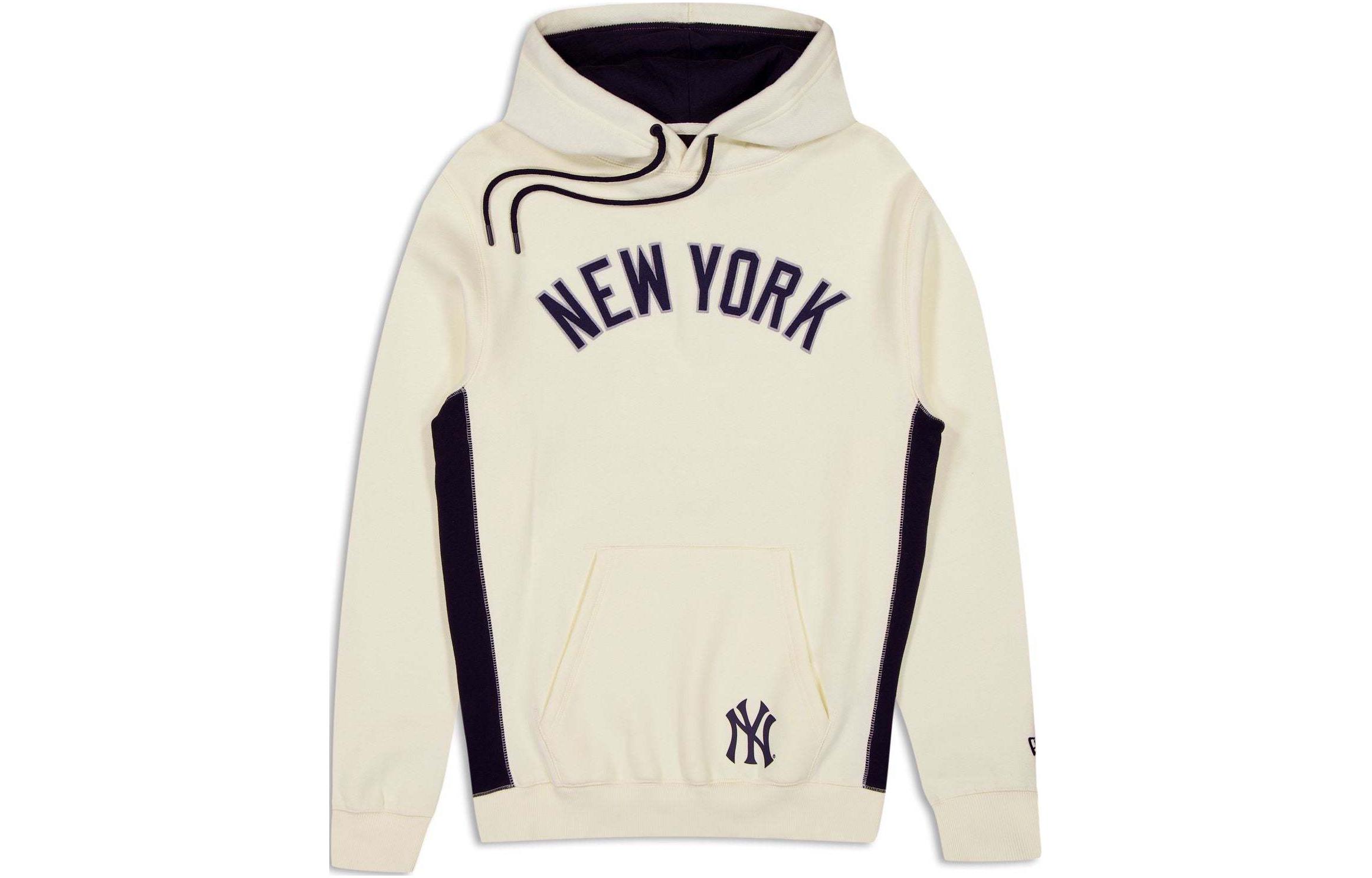 New Era NY Yankees Ivory Hoodie with Kangaroo Pocket & Logo 60497756