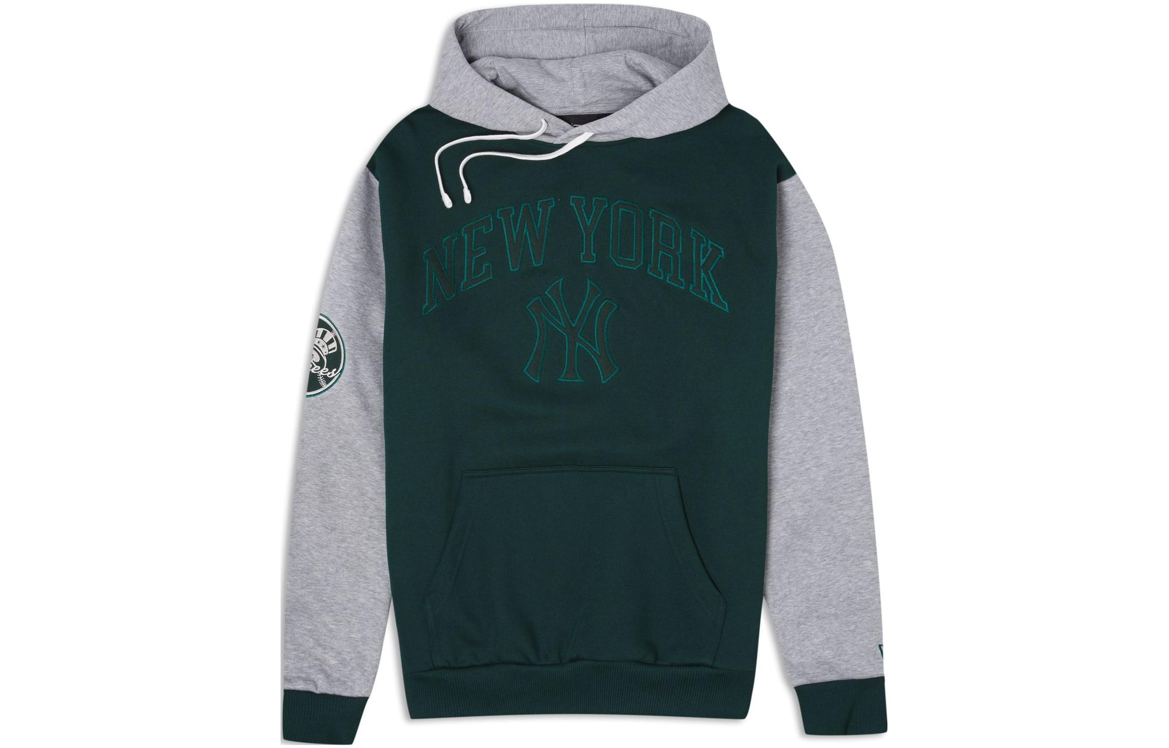 New Era NY Yankees Letter Print Colorblock Hoodie Unisex Green 60424396