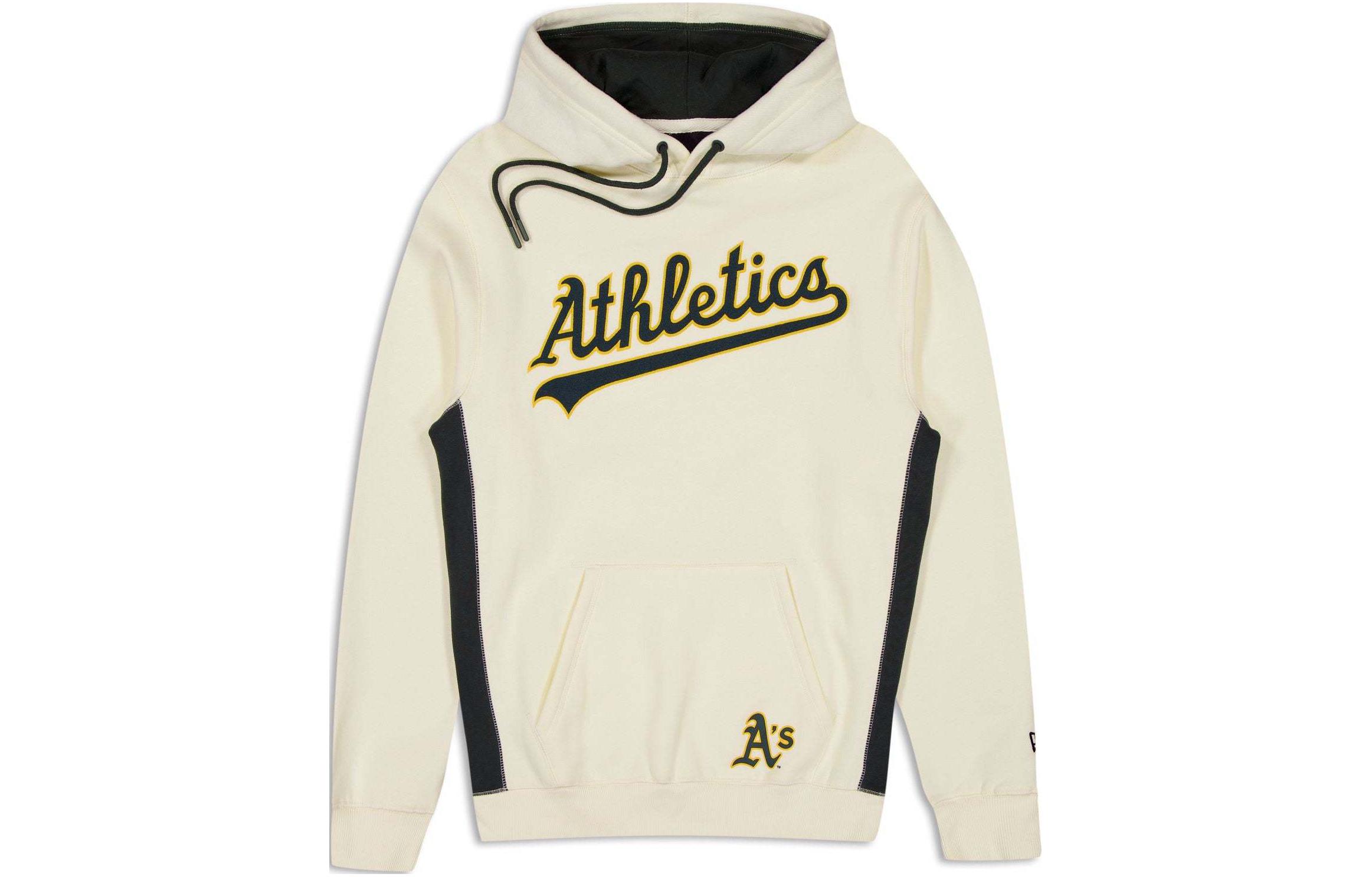 New Era Oakland Athletics Kangaroo Pocket Logo Hoodie Ivory - Long Sleeve 60497759