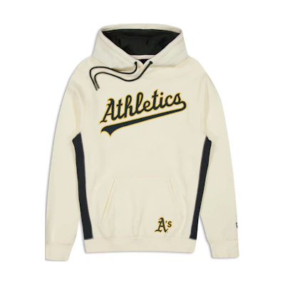 New Era Oakland Athletics Kangaroo Pocket Logo Hoodie Ivory - Long Sleeve 60497759