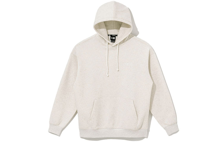 New Era Oatmeal Basic Logo Embroidered Hoodie Unisex 13086622