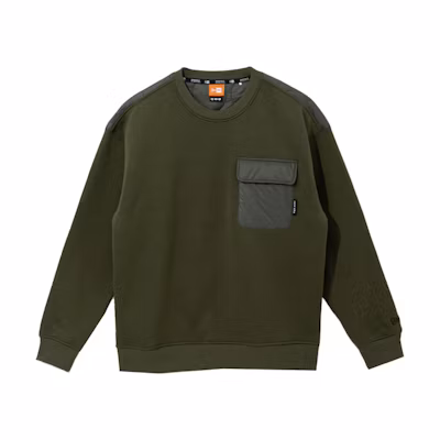 NEW ERA Originators Hybrid Pullover Hoodie Unisex Forest Green with Contrast Pocket 12866426