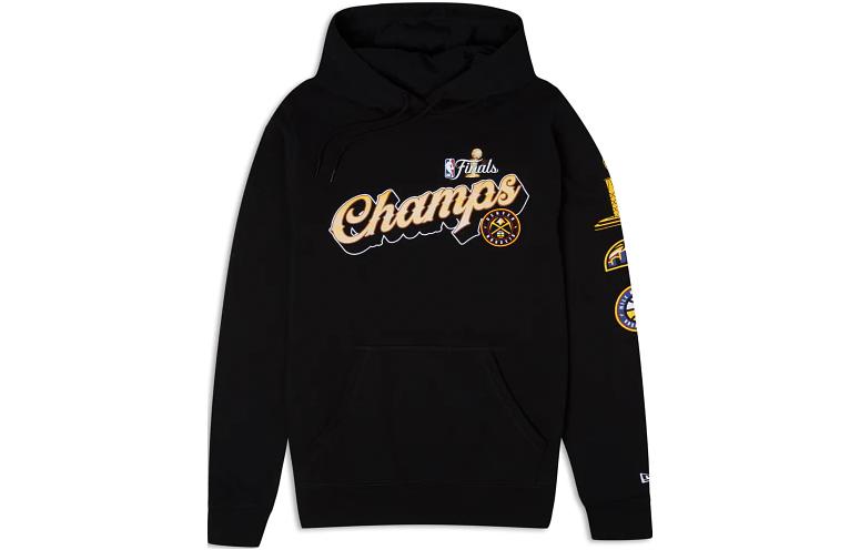 New Era Oversized Letter Print Hoodie Black 14117011