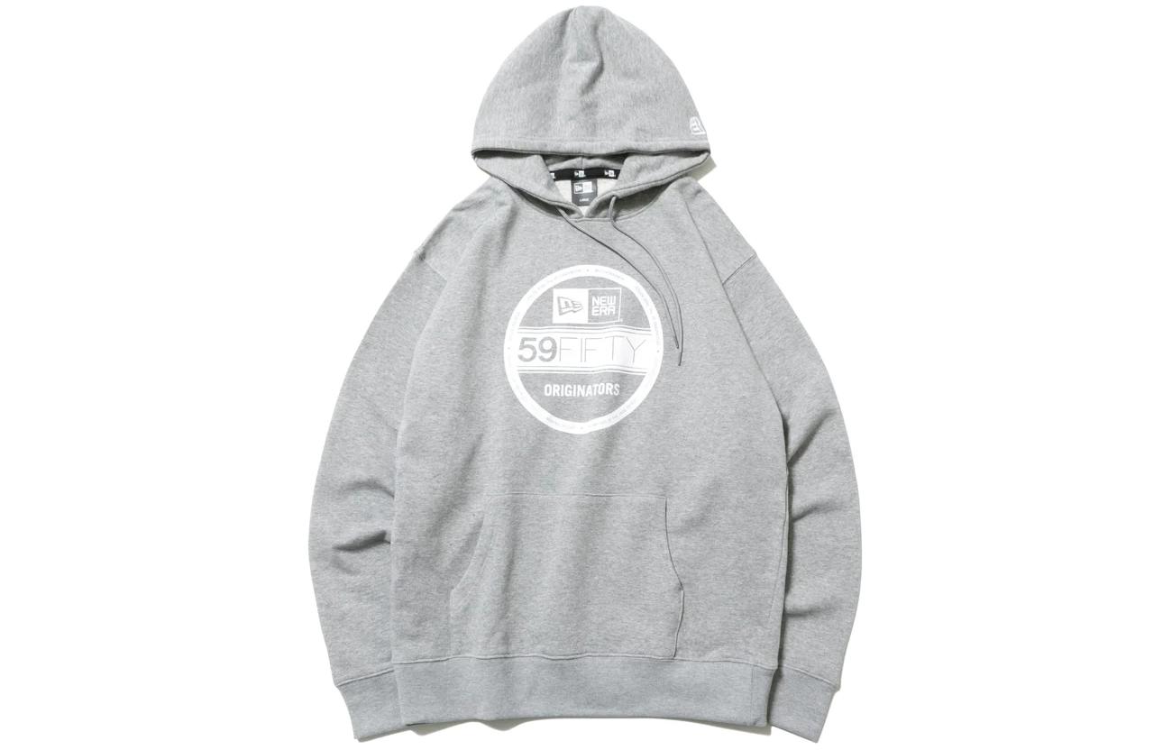 New Era Pattern Print Pullover Hoodie Unisex - Grey 12542624
