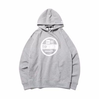 New Era Pattern Print Pullover Hoodie Unisex - Grey 12542624
