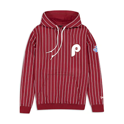 New Era Philadelphia Phillies Logo Striped Hoodie Unisex Maroon 60431283