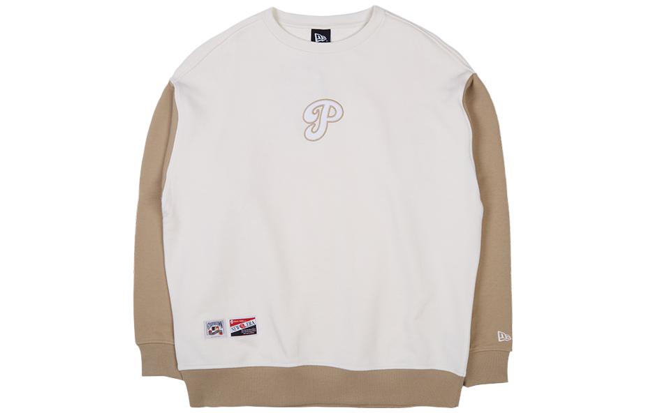 New Era Philadelphia Phillies Retro Colorblock Logo Sweatshirt Ivory Unisex 13559738