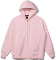 New Era Pink Embroidered Letter Zip Hoodie Unisex 13546529 New Era Pink Embroidered Letter Zip Hoodie Unisex 13546529