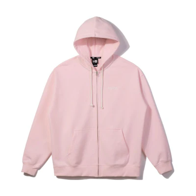 New Era Pink Embroidered Letter Zip Hoodie Unisex 13546529