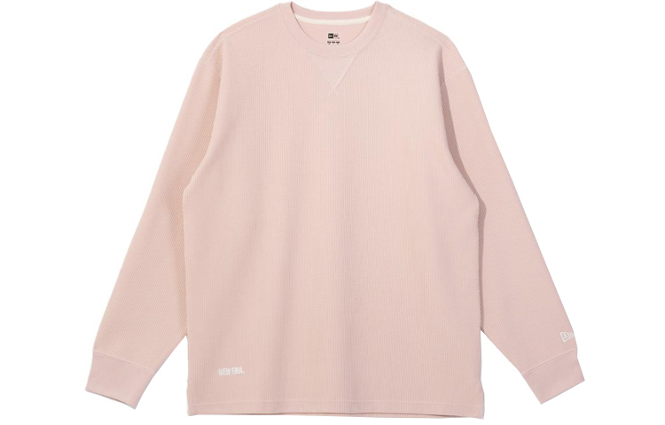 New Era Pink Waffle Text Embroidery Unisex Sweatshirt 13781201