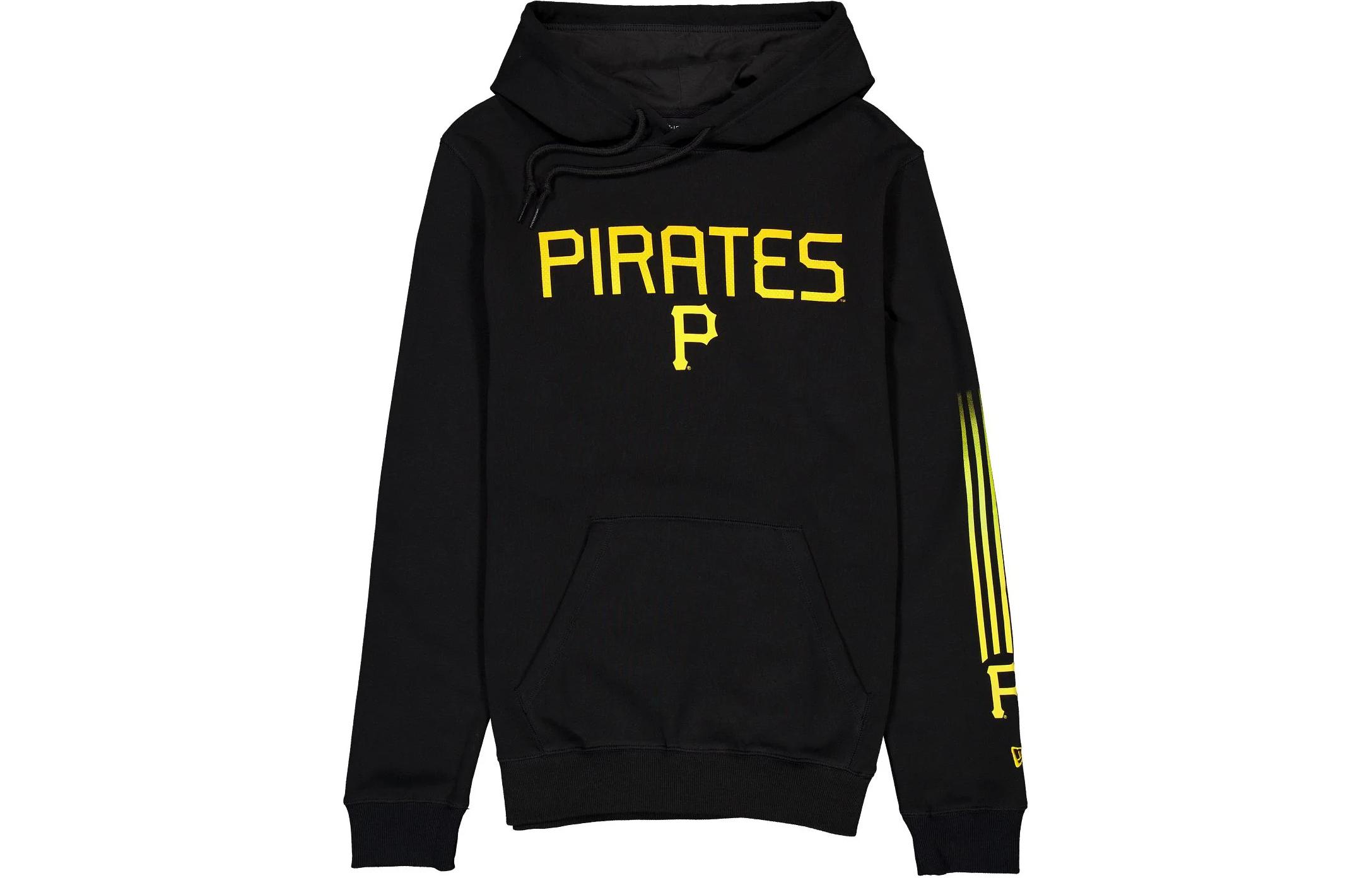 New Era Pittsburgh Pirates Kangaroo Pocket Logo Hoodie Unisex Black 60502028
