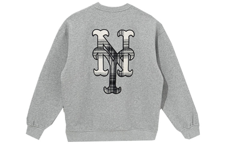 New Era Plaid Applique Crewneck Long Sleeve Sweatshirt Unisex 13781143