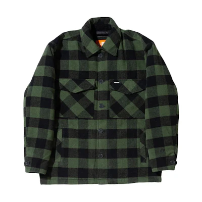 New Era Plaid Print Button-Up Jacket Green Unisex 13355113