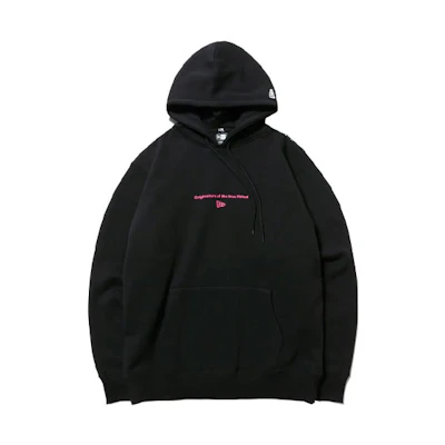New Era Printed Logo Hoodie Unisex Black Long Sleeve Sweatshirt 12542628