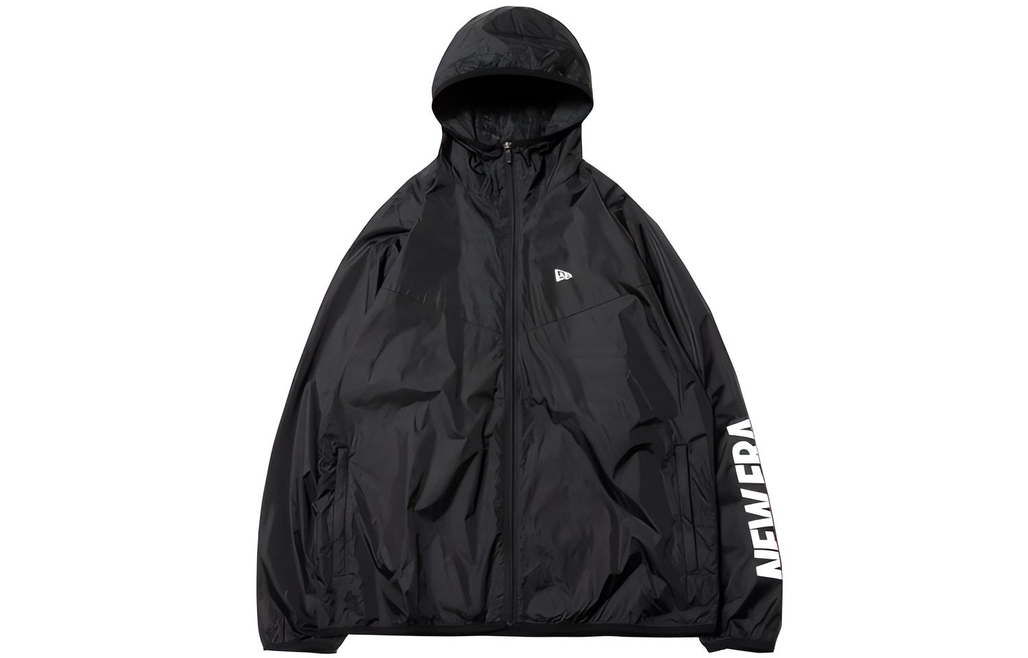 New Era Printed Zip-Up Hoodie Jacket Black 12855341