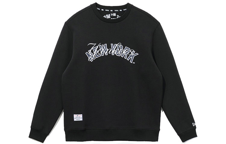 New Era Pullover Letter Print Sweatshirt Unisex Black 12715336