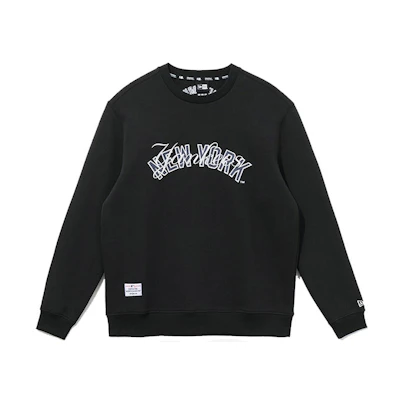 New Era Pullover Letter Print Sweatshirt Unisex Black 12715336