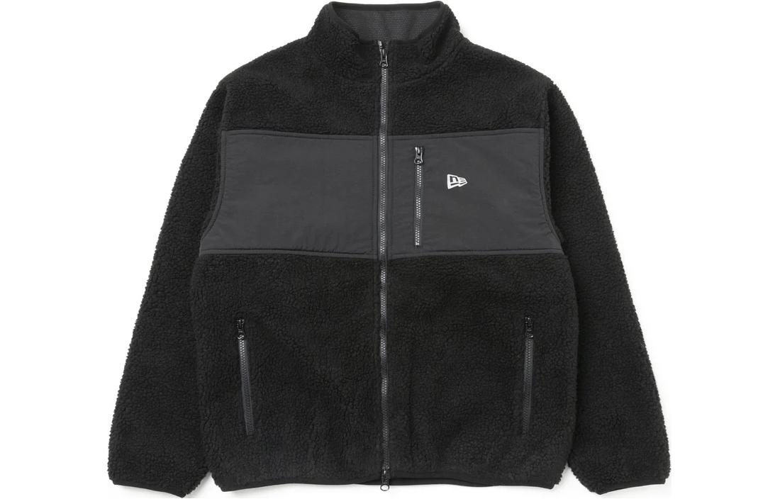 New Era Python Fleece Jacket Embroidered Logo Black Unisex Zip-Up Jacket 12889368