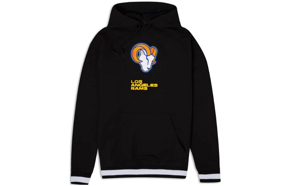 New Era Rams Logo Embroidered Pullover Hoodie Black 60426208