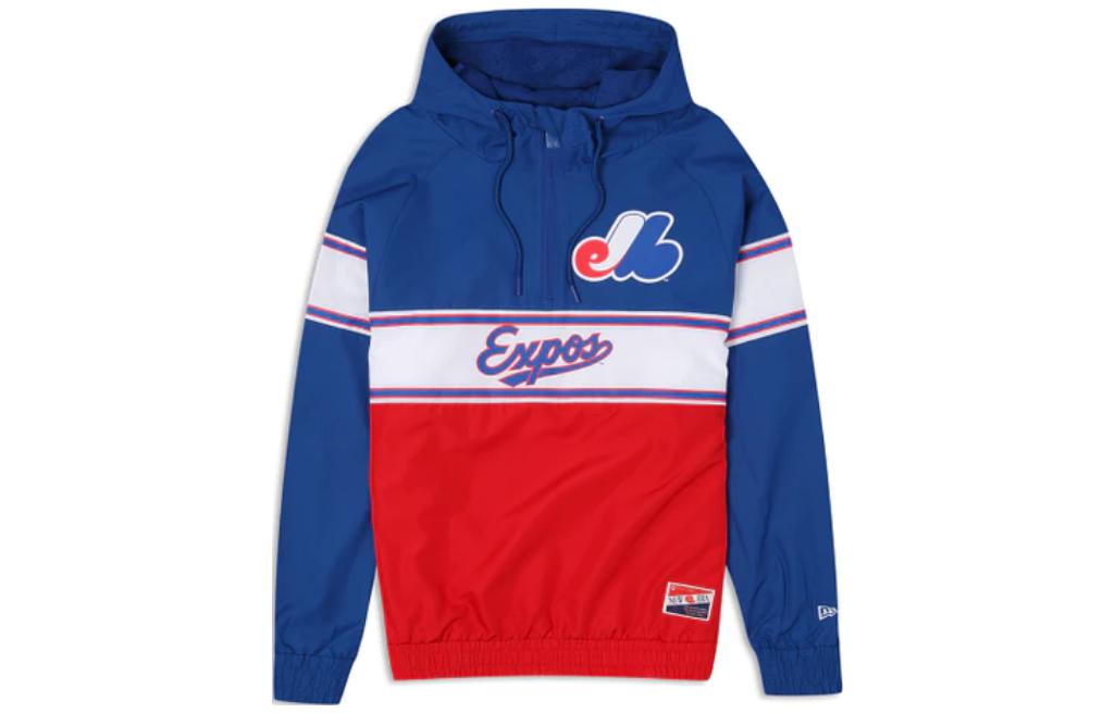 New Era Retro Colorblock Pullover Hoodie Red Blue 60337508