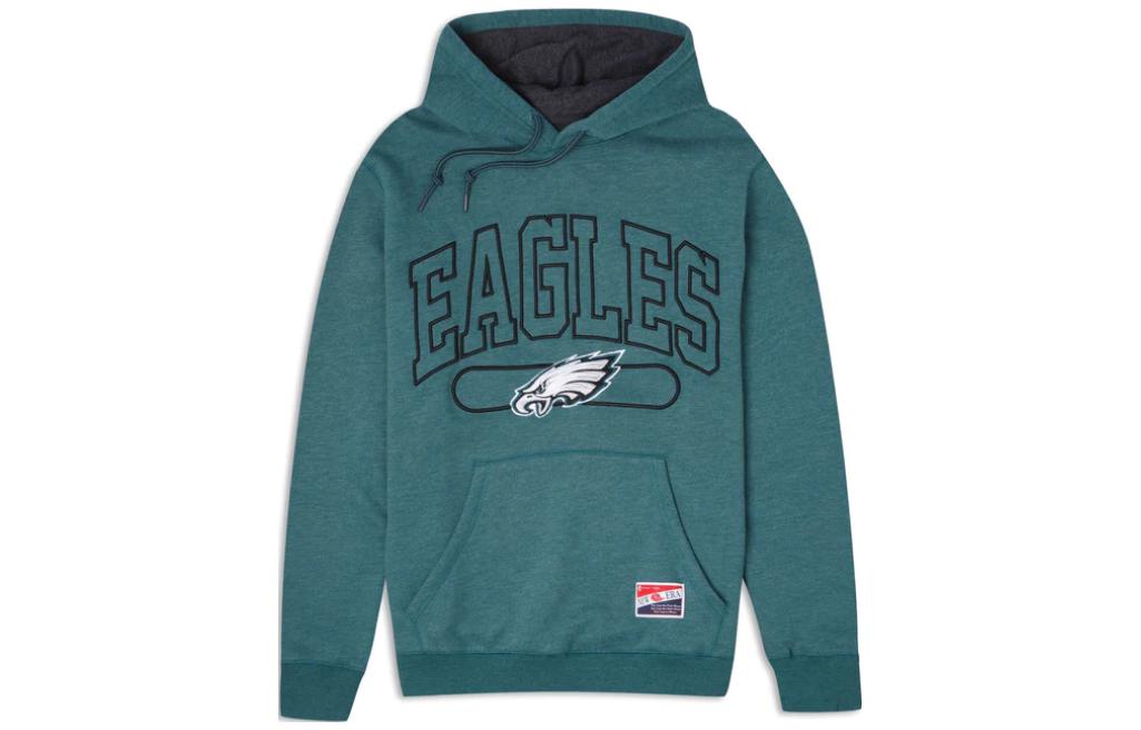 New Era Retro Letter Eagle Graphic Hoodie Green 60409488