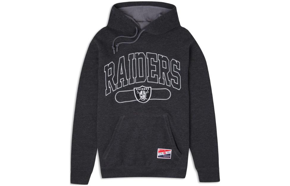 New Era Retro Letter Print Hoodie Dark Gray 60409440