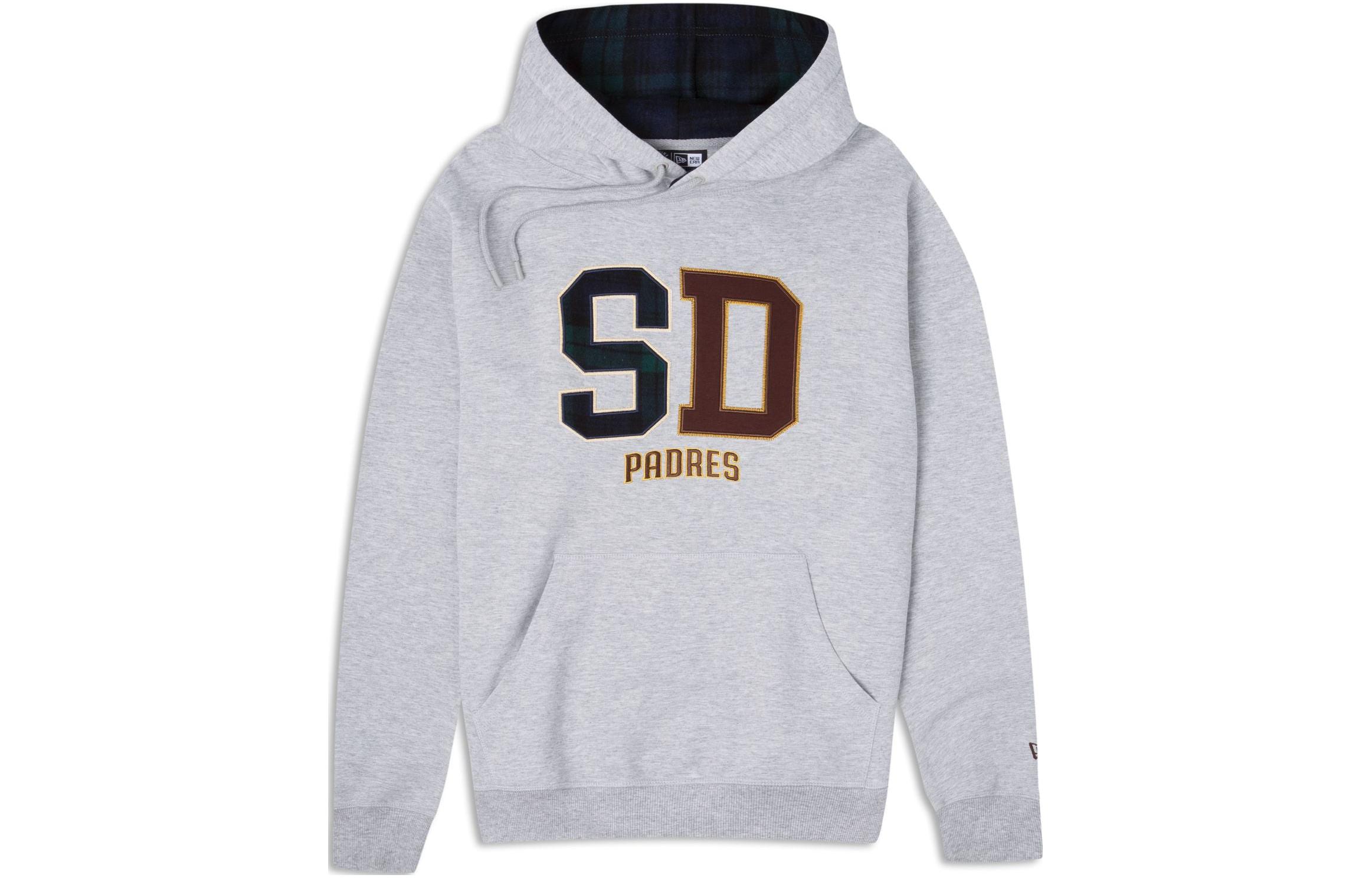 New Era San Diego Padres Letter Pattern Hoodie Unisex Gray 60430691
