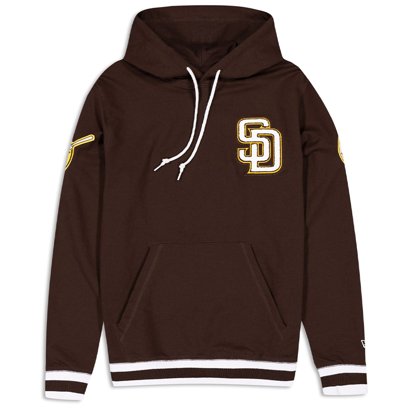 New Era San Diego Padres Logo Hoodie Brown Unisex Long Sleeve Pullover 13334287