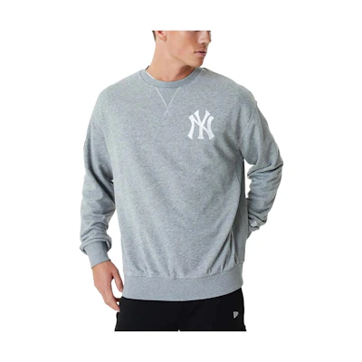 New Era Solid Color Crewneck Logo Print Long Sleeve Sweatshirt Grey 60357147