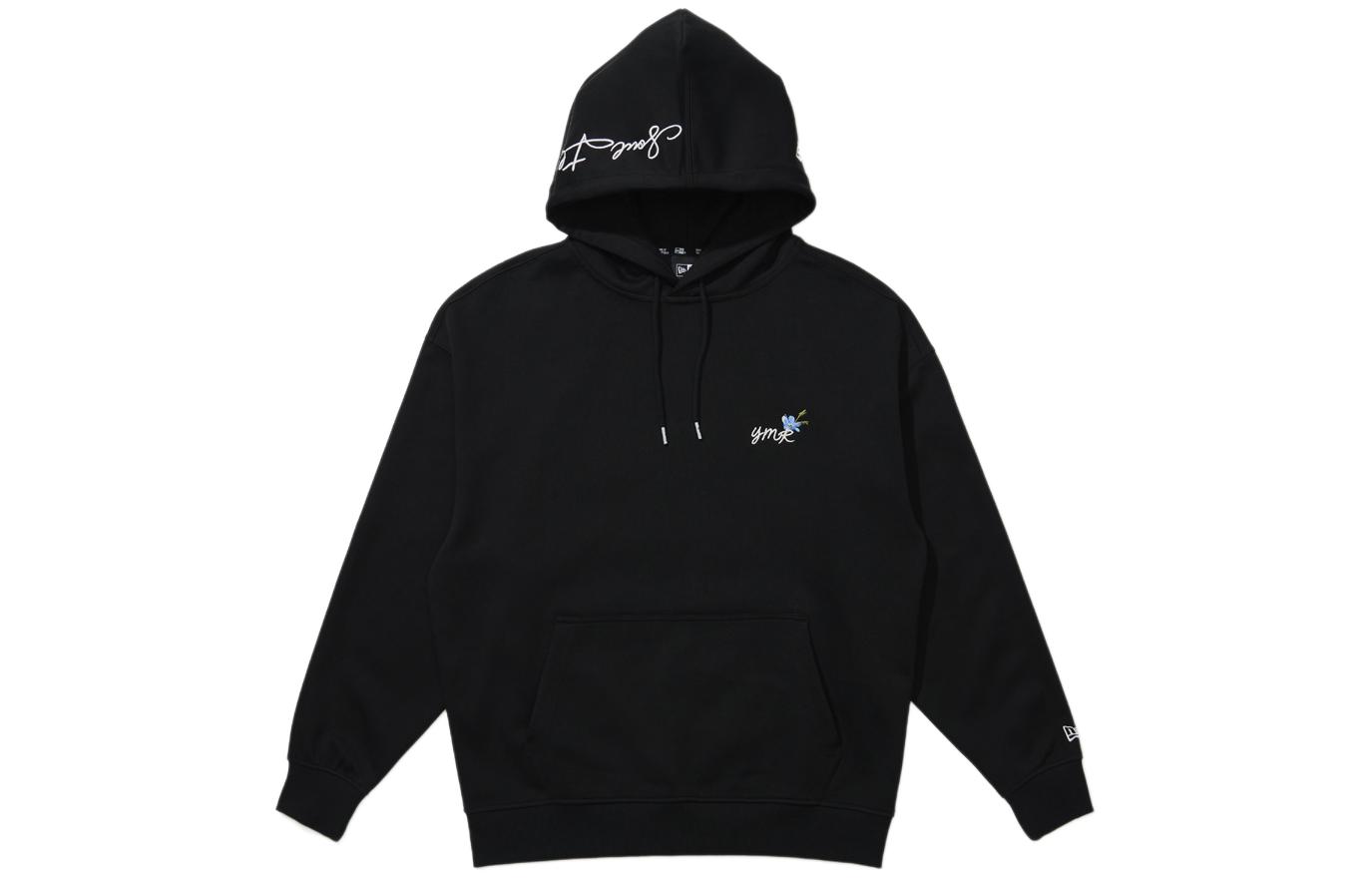 New Era Solid Color Hoodie with Embroidered Logo Unisex Black 13731190