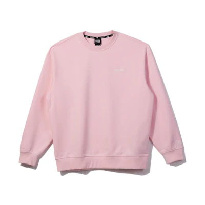 New Era Solid Color Logo Embroidered Crewneck Pullover Unisex Pink Sweater 13546534