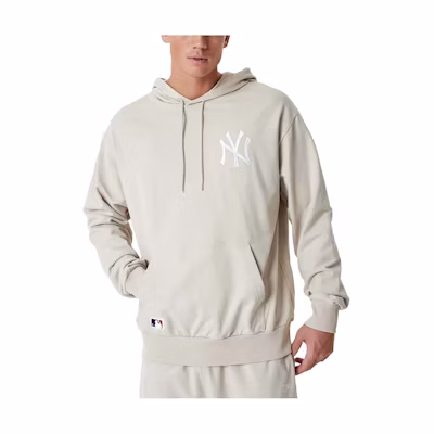 New Era Solid Logo Embroidered Drawstring Hoodie Men’s Off-White 60357061