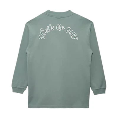 New Era Sportswear Letter Print Crewneck Sweatshirt Teal Unisex Long Sleeve 13789207