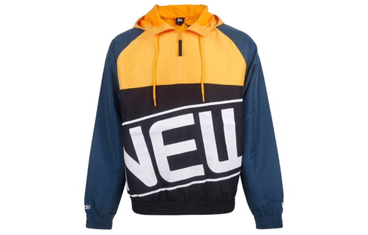 New Era SS21 Black Colorblock Letter Design Hoodie Jacket 12373757