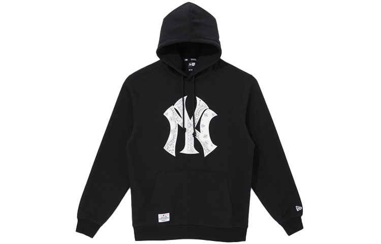 New Era SS21 MLB NY Yankees Pullover Letter Print Hoodie Unisex Black 12715362
