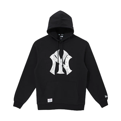 New Era SS21 MLB NY Yankees Pullover Letter Print Hoodie Unisex Black 12715362