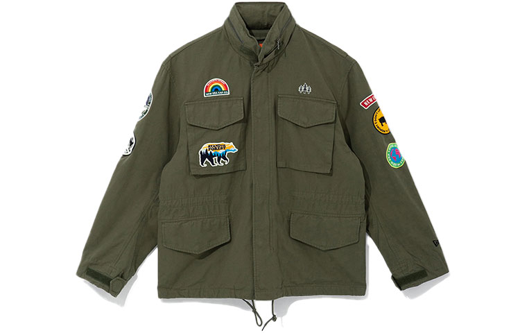 New Era SS22  Green Cotton Stand Collar Long Sleeve Jacket. 13086489