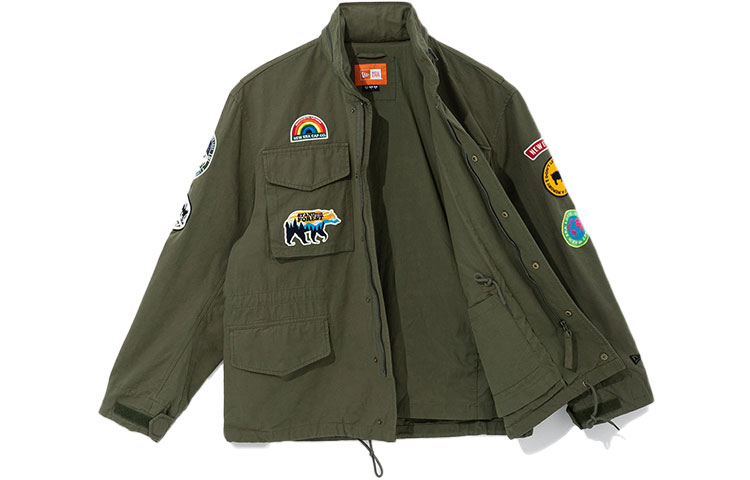 Shop 뉴에라 SS22 그린 코튼 스탠드 칼라 긴팔 재킷. 13086489