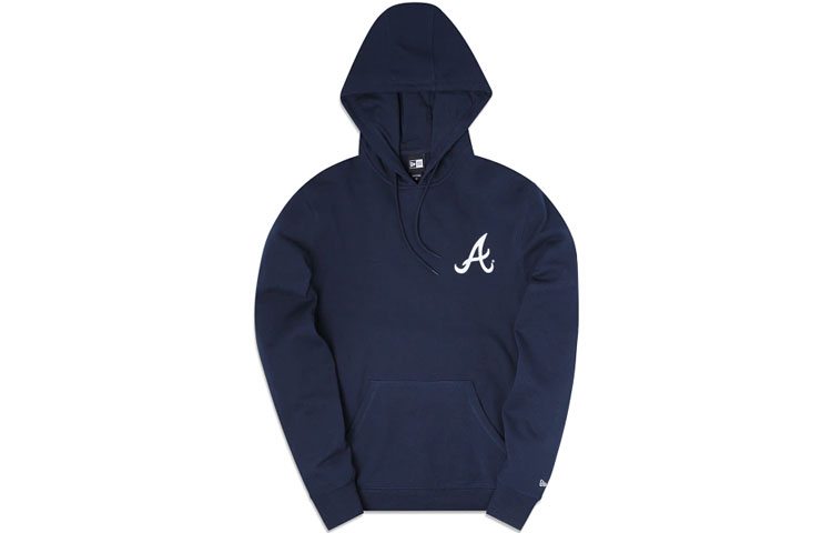 New Era SS22 AtlAnta Braves City Cluster Hoodie Blue Loose Fit Pullover 13027605