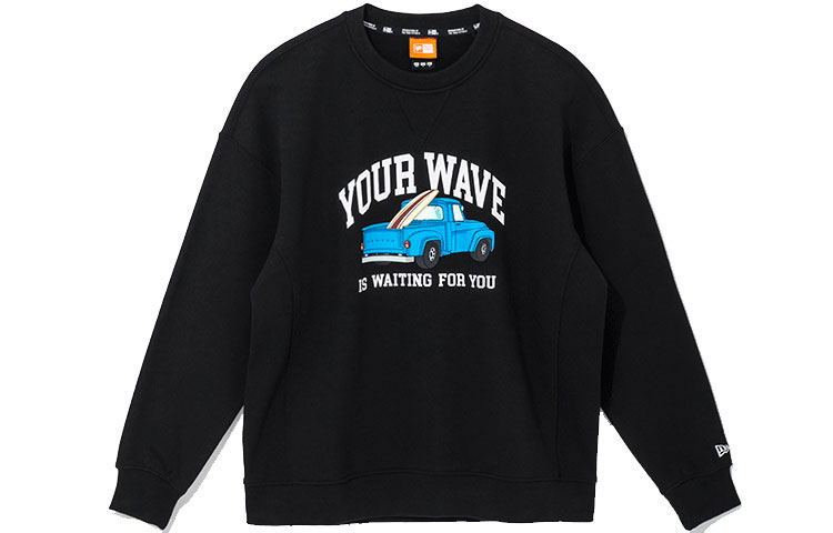 New Era SS22 Black Cartoon Car Print Unisex Long Sleeve Sweatshirt 13086446