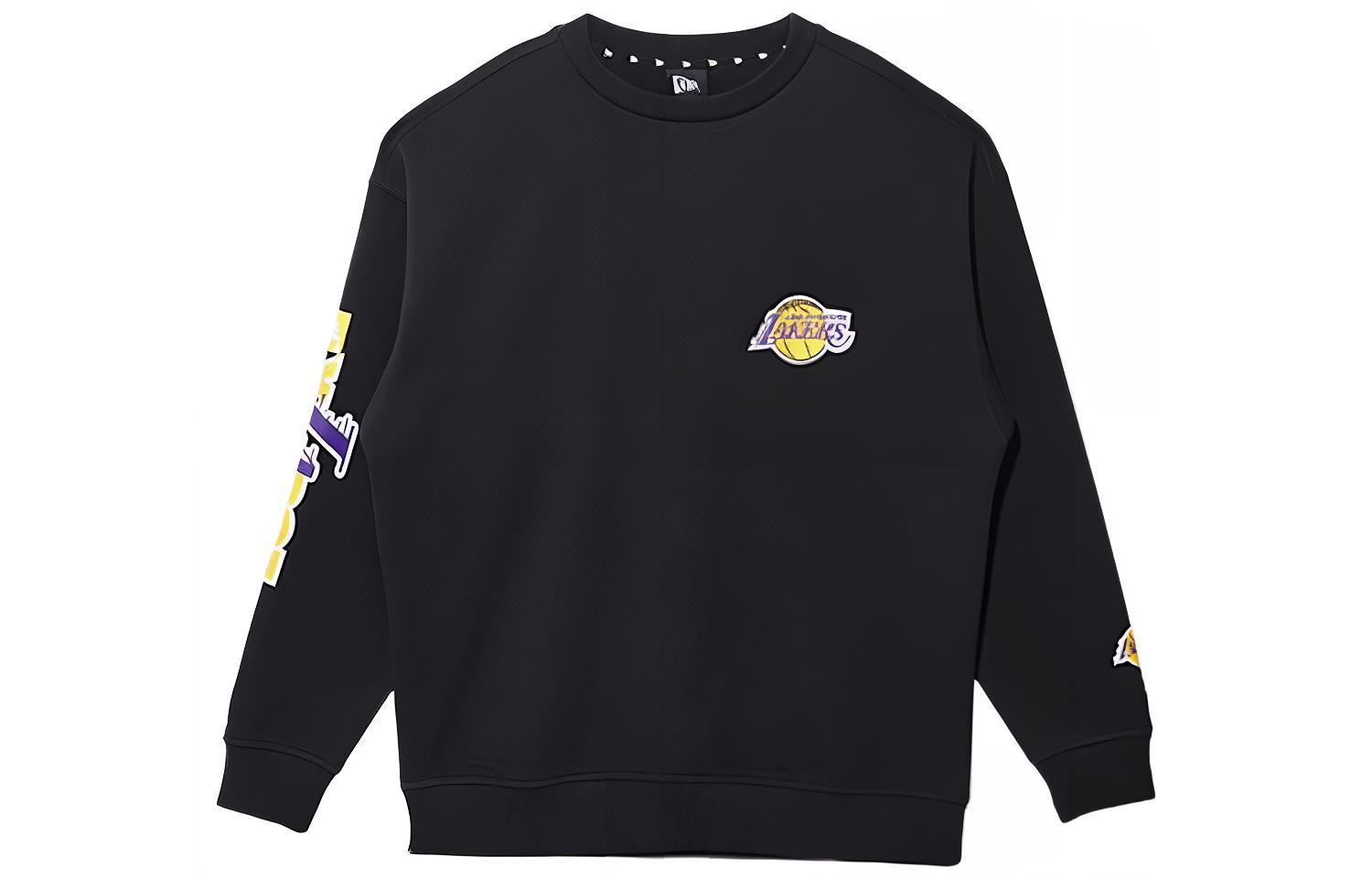 New Era SS22 Black Unisex Crewneck Sweatshirt with Solid Logo Print 13134286