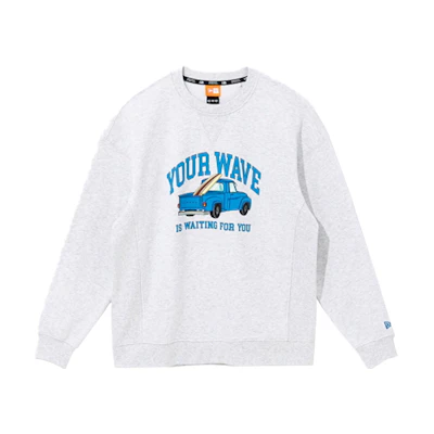 New Era SS22 Cartoon Car Graphic Unisex Gray Long Sleeve Sweatshirt 13086445