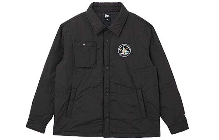 New Era SS22 Fleece Lined Single-Breasted Jacket Unisex Black 13038766 圖 2