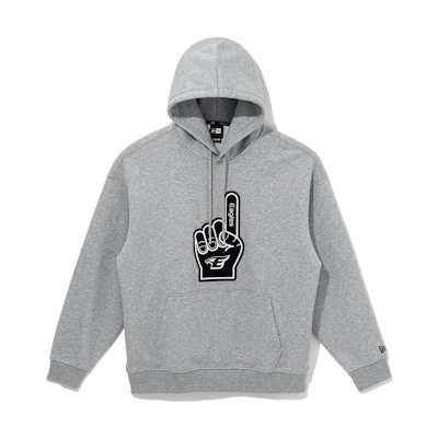 New Era SS22 Grey Cartoon Finger Graphic Hoodie Unisex Long Sleeve 13317085